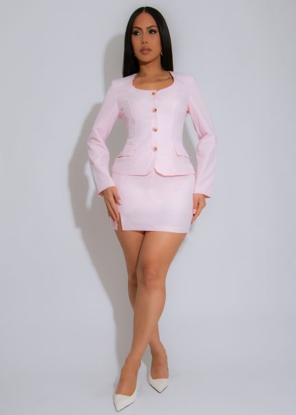 The Madison Muse Skirt Set Pink