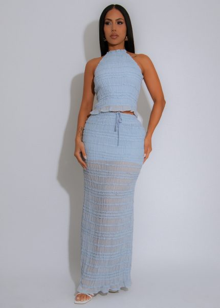 She's A Vision Skirt Set Blue