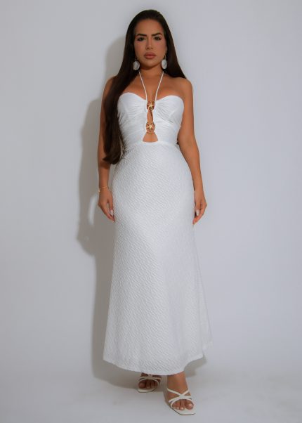 You Just Want Attention Midi Dress White