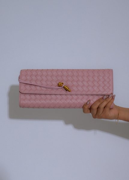 The Woven Grace Clutch Pink