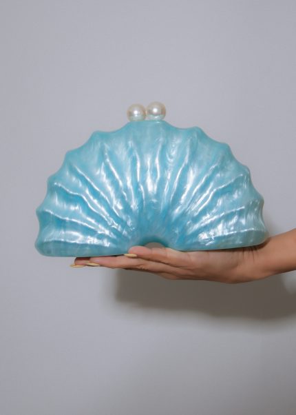 The Pearl Tide Clutch Blue