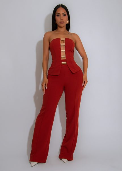 Ember Edge Pant Set Brown