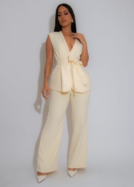 Business As Usual Pant Set Yellow