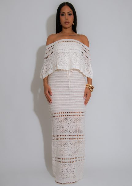 Sunseeker Knit Maxi Dress White