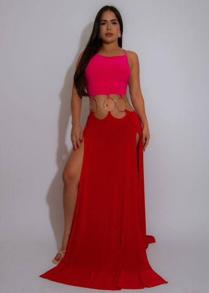 Sunset Tide Maxi Dress Pink