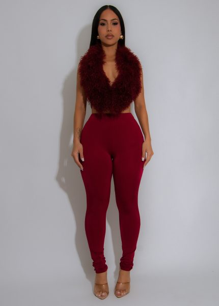 Drama Hour Skinny Pant Set Red