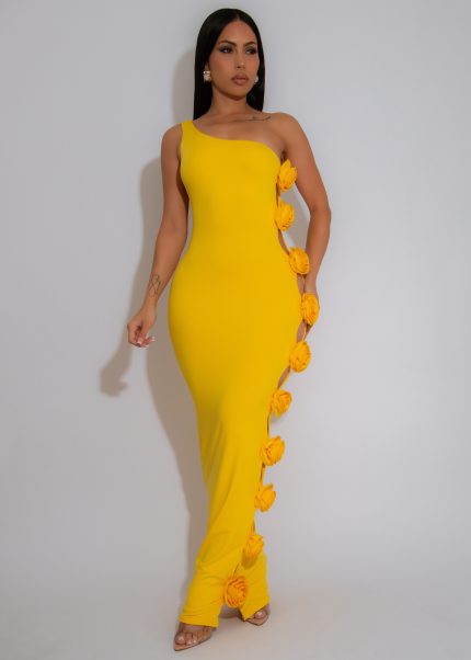 Sunshine Seeker Floral Maxi Dress Yellow