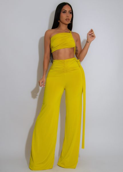 Electric Desire Ruched Jumpsuit Green