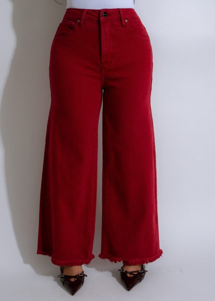 Sable Flare Jeans Red