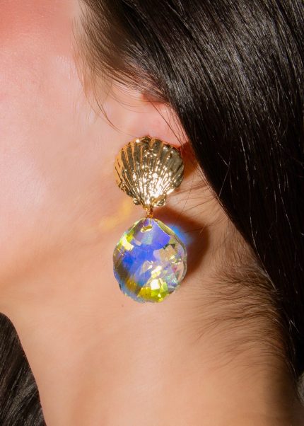 Ocean Glimmer Shell Earrings Clear