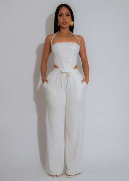 Ready To Leave Pant Set Grey