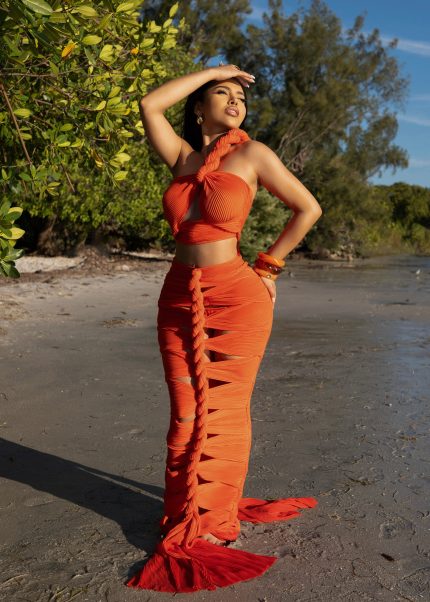 Sweet Fantasy Skirt Set Orange