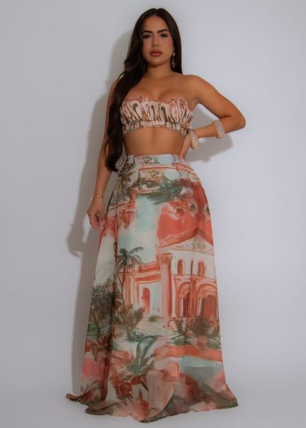 Riviera Muse Skirt Set Brown