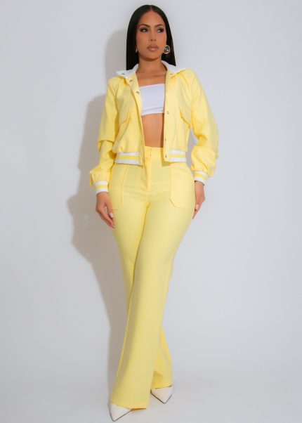 Varsity Glow Pant Set Yellow