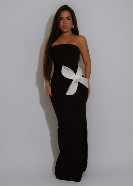 Luxe Encore Floral Maxi Dress Black
