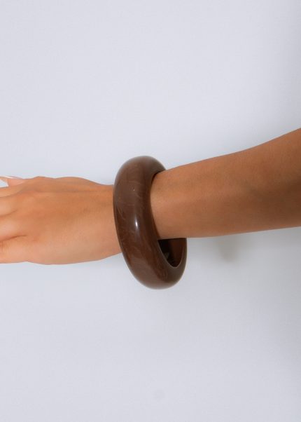 Luna Resin Bangle Bracelet Brown