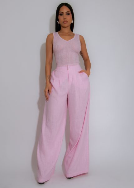 Make It Teamwork Glitter Pant Set Pink