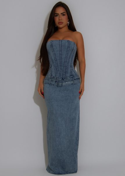 Rivet Muse Midi Dress Denim