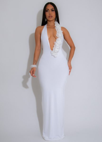 Hot For Life Floral Maxi Dress White