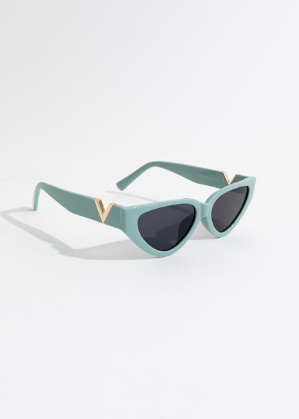 Only Me Oval Sunglasses Green
