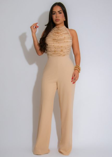 Celestial Chain Jumpsuit Nude
