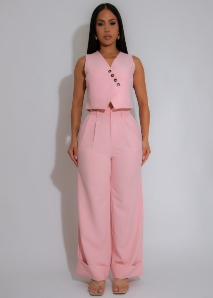 Boardroom Muse Pant Set Pink