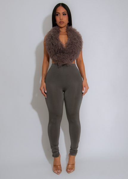 Drama Hour Skinny Pant Set Grey