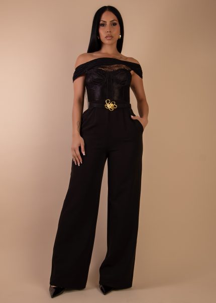 Shadow Muse Lace Jumpsuit Black