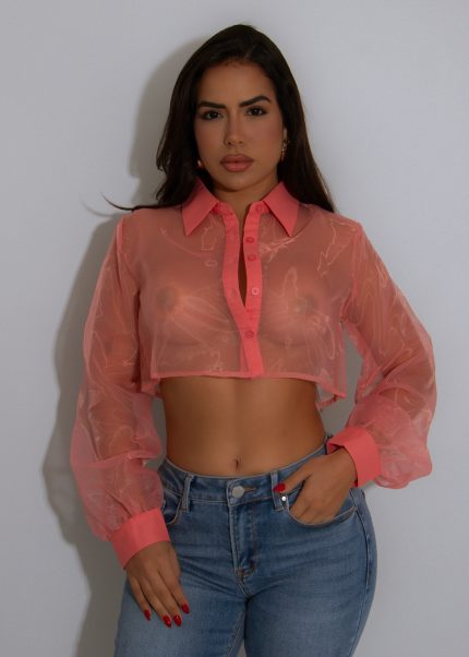 Glass Pop Crop Top Orange