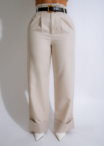 Sculpted Silhouette Cuffed Pants Nude
