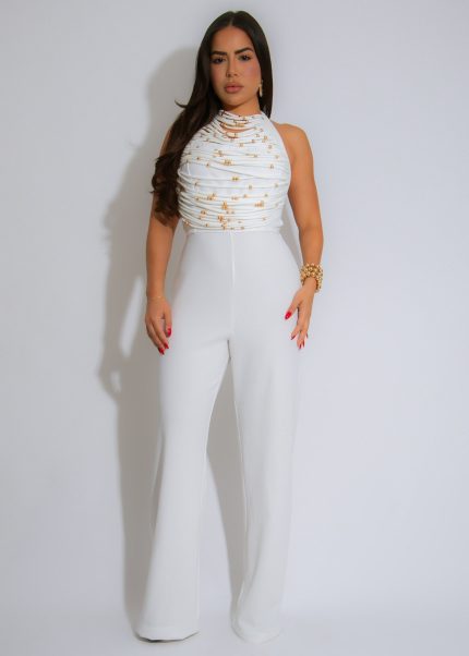 Celestial Chain Jumpsuit White