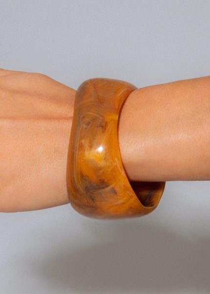 Bold Aura Bangle Bracelet Light Brown
