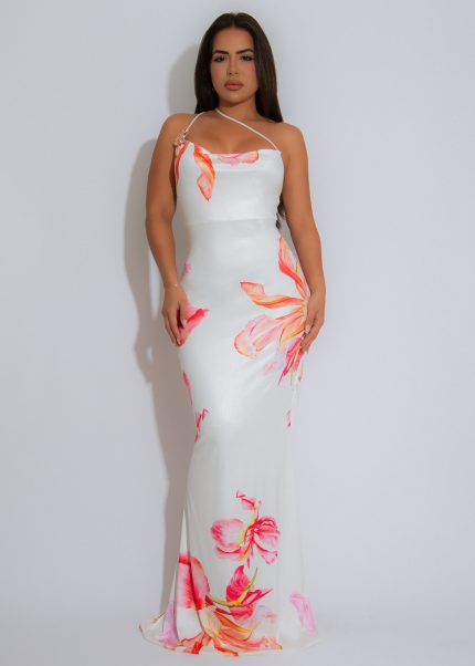 Worth Your While Floral Maxi Dress White