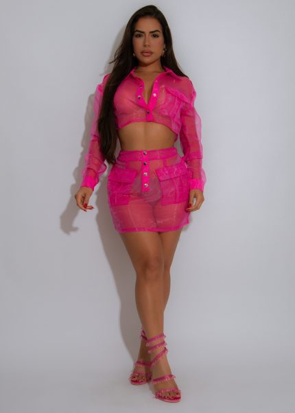 Crystal Pop Skirt Set Pink