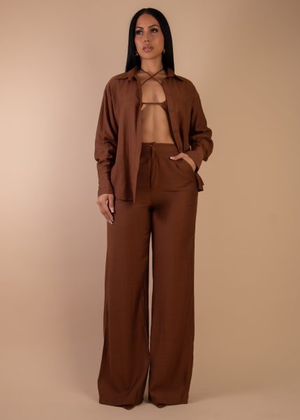 Starling Stroll Pant Set Brown