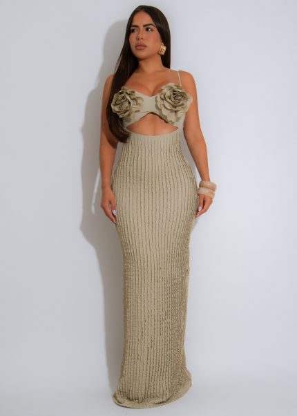 Fleur Femme Floral Maxi Dress Green