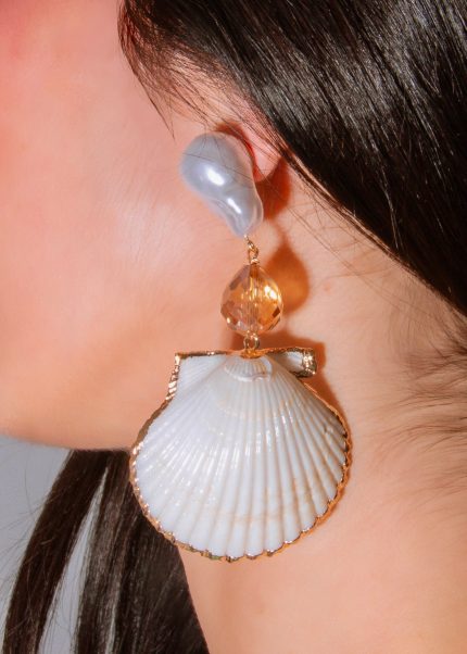 Oceana Drop Earrings White