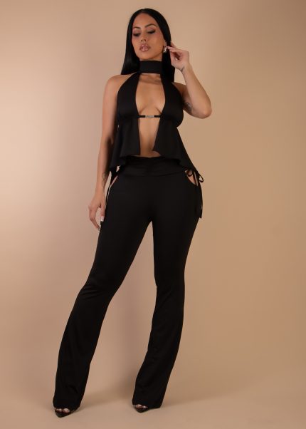 Wrap Muse Ruched Pant Set Black