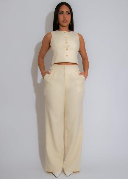 Boardroom Bliss Pant Set Yellow