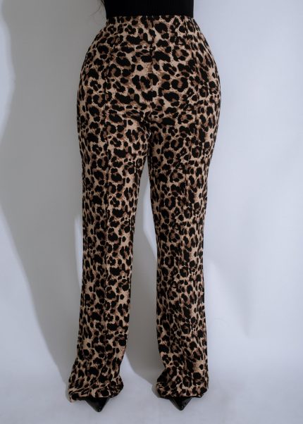 Safari Luxe Leopard Pants Brown