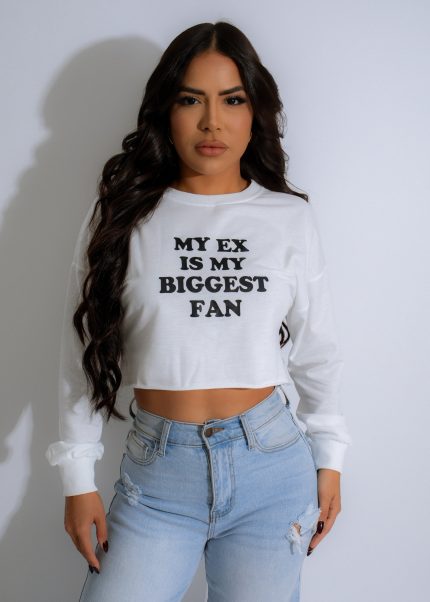 My Ex is a Fan Sweater White